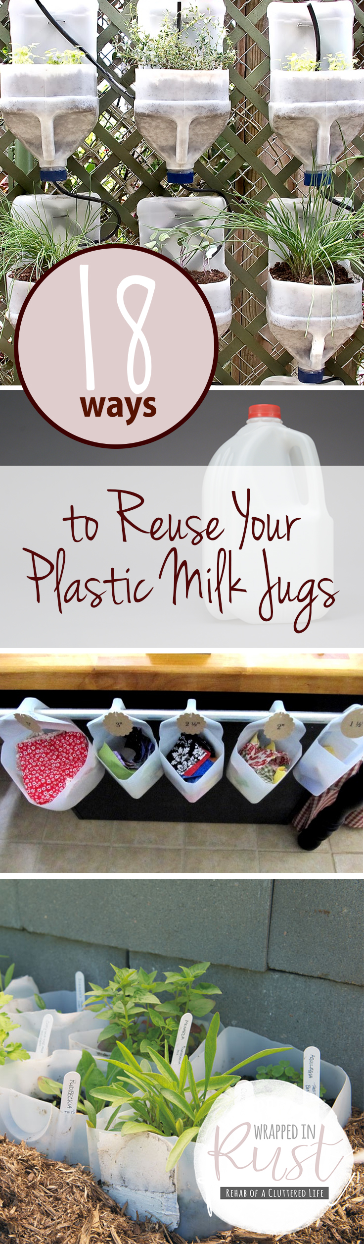 18 Ways to Reuse Plastic Milk Jugs And Bottles Wrapped in Rust