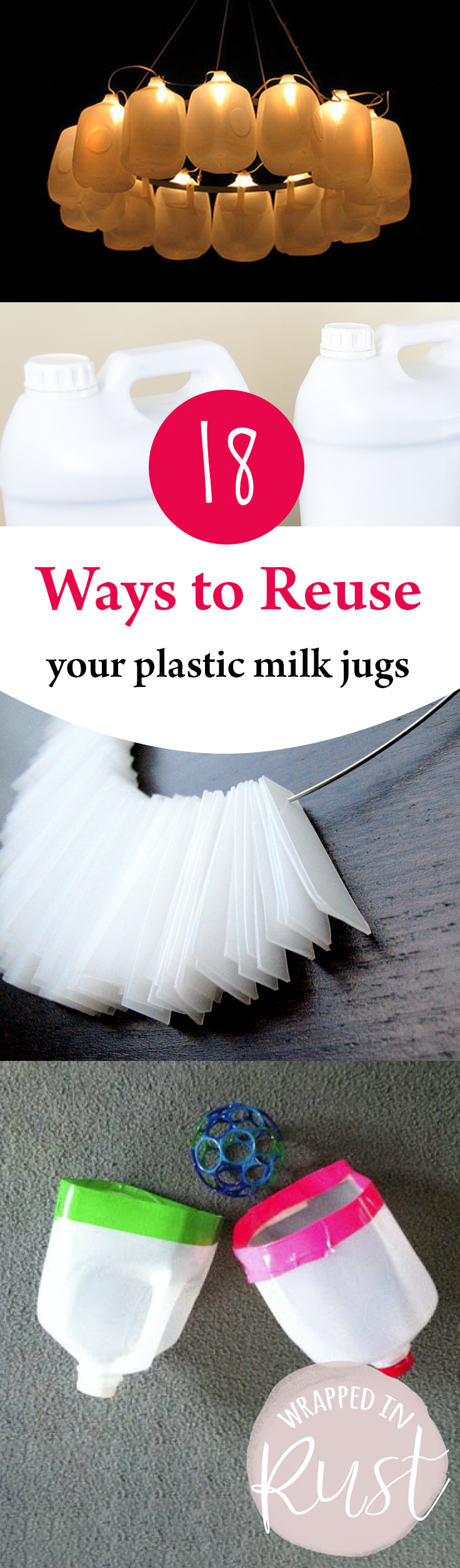 18 Ways to Reuse Plastic Milk Jugs And Bottles Wrapped in Rust