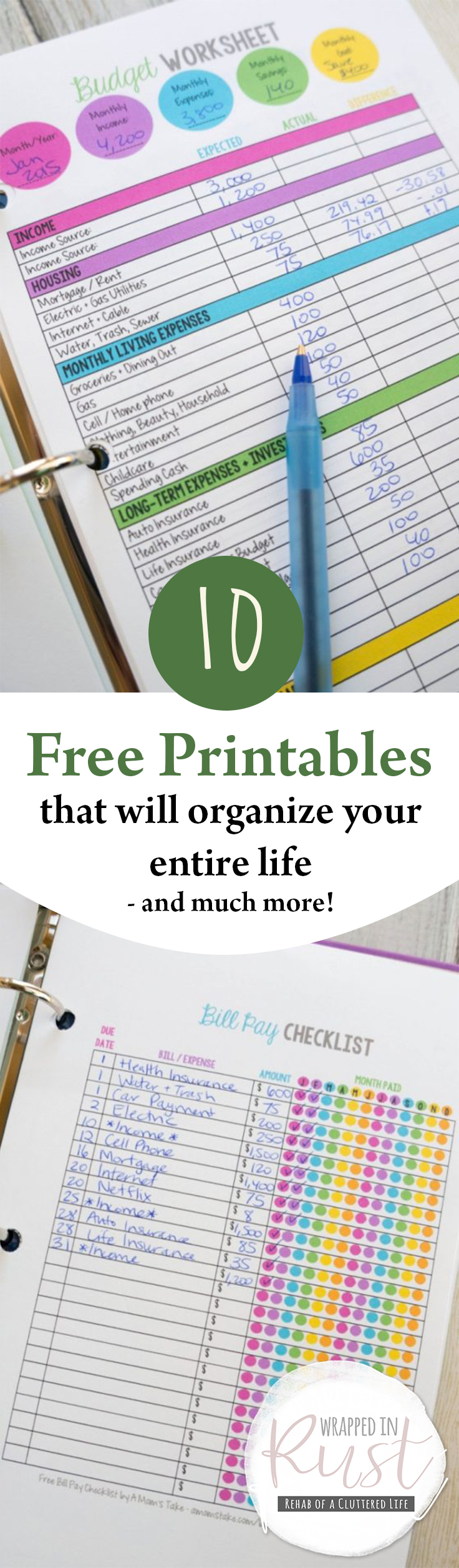 10 Cost-free Printables That Will Set up Your Comprehensive Everyday living - and picture relating to Free Home Organization Printables called 10 No cost Printables That Will Prepare Your Comprehensive Lifestyle - and